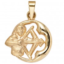 Anhänger Sternzeichen Schütze 375 Gelbgold matt Sternzeichenanhänger