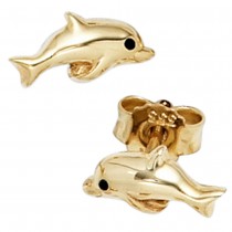 Kinder Ohrstecker Delfin 333 Gelbgold Ohrringe Kinderohrringe