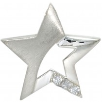 Kinder Anhänger Stern 925 Sterling Silber mattiert 3 Zirkonia Kinderanhänger