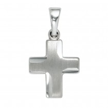 Anhänger Kreuz 925 Sterling Silber massiv mattiert Kreuzanhänger Silberkreuz