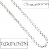 Halskette Kette 925 Sterling Silber rhodiniert 60cm Silberkette Karabiner