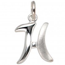 Anhänger Buchstabe H 925 Sterling Silber matt Buchstabenanhänger