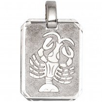 Anhänger Sternzeichen Krebs 925 Sterling Silber matt Sternzeichenanhänger Viereck