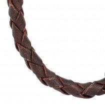 Leder Halskette Kette Schnur braun 50cm Karabiner 925 Sterling Silber