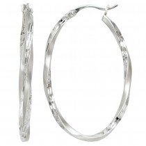 Creolen oval 925 Sterling Silber mattiert Ohrringe Silberohrringe Silbercreolen