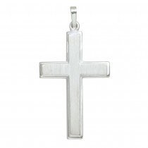 Anhänger Kreuz 925 Sterling Silber mattiert Kreuzanhänger Silberkreuz