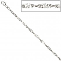 Singapurkette 925 Silber 2,9mm 50cm Halskette Kette Silberkette Karabiner
