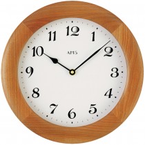 Wanduhr Quarz analog rund Holz kirschbaum farben