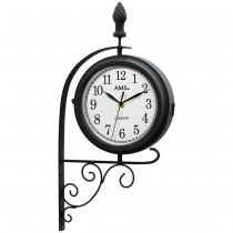 Wanduhr Quarz analog doppelseitig wetterfest vintage antik retro