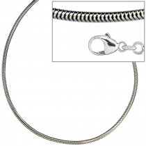 Schlangenkette 925 Silber 1,9mm 60cm Halskette Kette Silberkette Karabiner