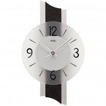 Wanduhr Quarz analog modern mit Schiefer und Glas Schieferuhr