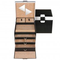 Sacher Schmuckkoffer Schmuckkasten schwarz weiß abschließbar mit Schloss