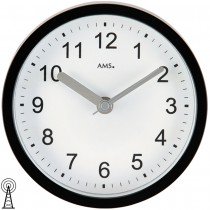 Wanduhr Tischuhr Badezimmeruhr Funk schwarz wasserdicht