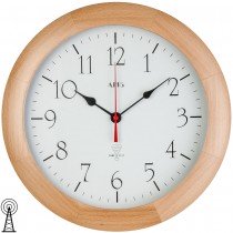 Funkwanduhr analog Holz Buche massiv
