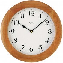 Wanduhr Quarz analog rund Holz kirschbaum farben