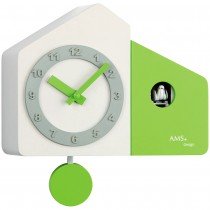 Kuckucksuhr Wanduhr Tischuhr Quarz mit Pendel modern weiß grün hellgrün