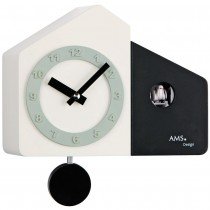 Kuckucksuhr Wanduhr Tischuhr Quarz mit Pendel modern schwarz weiß