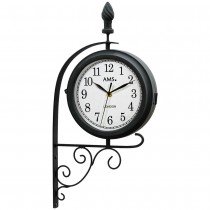 Wanduhr Quarz analog doppelseitig wetterfest vintage antik retro