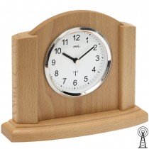 Tischuhr Funk analog modern Holz Buche