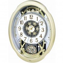 Wanduhr MAGIC MOTION bewegliches Zifferblatt Melodien mit SWAROVSKI®Elements