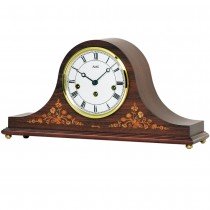 Tischuhr Kaminuhr mechanisch Holz nussbaum farben Intarsien