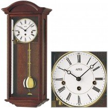 Regulator mit Pendel Holz nussbaum farben Pendeluhr Mineralglas