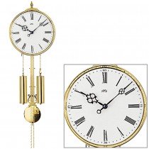 Wanduhr mit Pendel mechanisch golden Frontreif aus Messing Pendeluhr