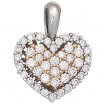Anhänger Herz 585 Weißgold Rotgold bicolor 43 Diamanten Brillanten