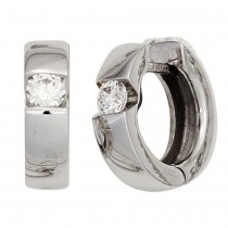 Creolen rund 585 Weißgold 2 Diamanten Brillanten 0,30ct. Ohrringe