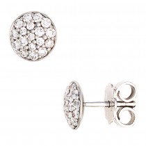 Ohrstecker rund 585 Weißgold 36 Diamanten Brillanten 0,40ct. Ohrringe