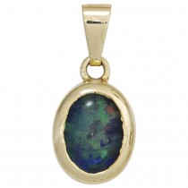 Anhänger oval 585 Gelbgold 1 Opal-Triplette Goldanhänger