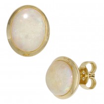 Ohrstecker oval 585 Gelbgold 2 Opale Ohrringe Goldohrstecker