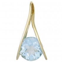Anhänger 375 Gelbgold 1 Blautopas hellblau Goldanhänger