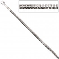 Erbskette 2-reihig 585 Weißgold 45cm Halskette Kette Weißgoldkette Karabiner