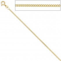 Panzerkette 333 Gelbgold 1,7mm 36cm Gold Kette Halskette Goldkette Federring