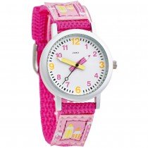 JOBO Kinder Armbanduhr pink Quarz Analog Aluminium Edelstahlboden Kinderuhr