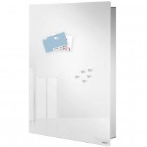 Schlüsselkasten VELIO Edelstahl matt Glas weiß 6 Magnete