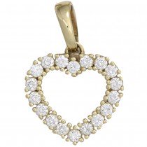 Anhänger Herz 585 Gelbgold 18 Diamanten Brillanten 0,50ct. Herzanhänger