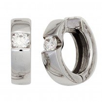 Creolen rund 585 Weißgold 2 Diamanten Brillanten 0,30ct. Ohrringe