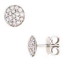 Ohrstecker rund 585 Weißgold 36 Diamanten Brillanten 0,40ct. Ohrringe