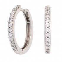 Creolen 585 Weißgold 22 Diamanten Brillanten Ohrringe Diamantcreolen