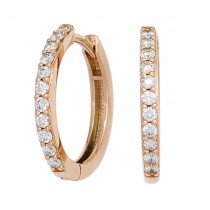 Creolen 585 Rotgold 22 Diamanten Brillanten Ohrringe Diamantcreolen