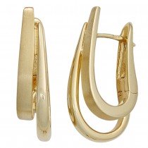 Creolen 585 Gelbgold mattiert Ohrringe Goldohrringe Goldcreolen