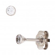 Ohrstecker rund 333 Gold Weißgold 2 Zirkonia Ohrringe Goldohrstecker