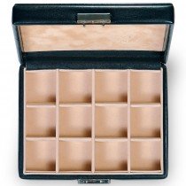 Sacher Sammleretui NEW CLASSIC, Feinsynthetik schwarz, Veloursamt, 12 Fächer