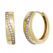 Creolen rund 333 Gelbgold bicolor Zirkonia Ohrringe Goldcreolen