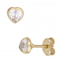 Ohrstecker Herz Herzen 333 Gelbgold 2 Zirkonia Ohrringe Goldohrstecker