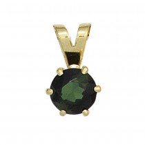 Anhänger 585 Gelbgold 1 grüner Turmalin Goldanhänger