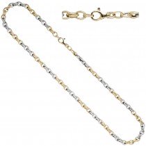 Collier Halskette 585 Gelbgold Weißgold bicolor 45cm Kette Goldkette