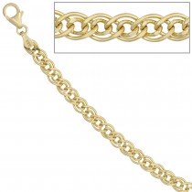 Zwillings-Panzerarmband 333 Gelbgold 21cm Gold Armband Goldarmband Karabiner